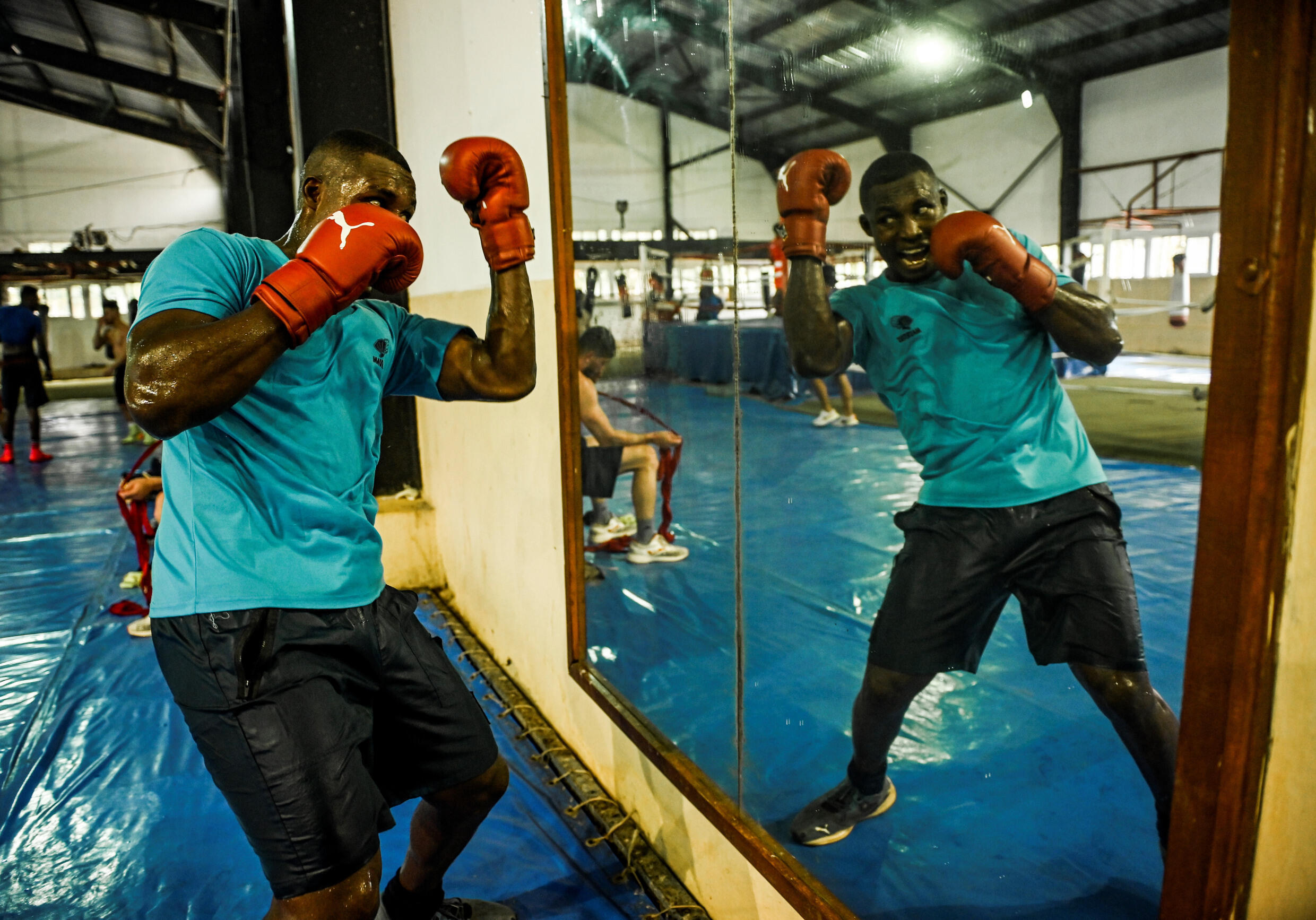 Julio Cesar La Cruz, captain of Cuba's "Los Domadores" national boxing team, trains in Havana