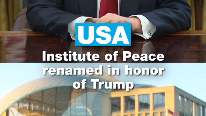 US Institute of Peace renamed in honour of Trump ahead of peace deal signing