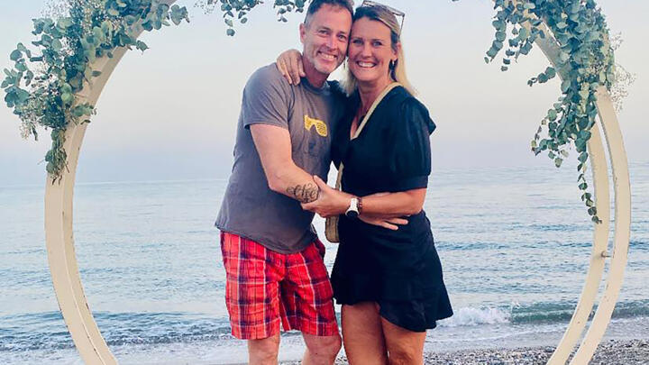 A handout photograph released in London by the family of Craig and Lindsay Foreman showing the couple  who have been detained in Iran in an undated location.