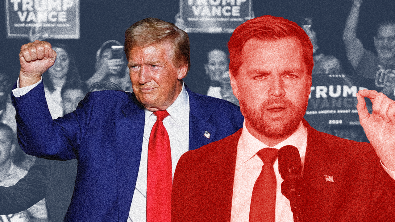 El expresidente republicano, Donald Trump, junto a su fórmula vicepresidencial, el senador por Ohio, JD Vance.