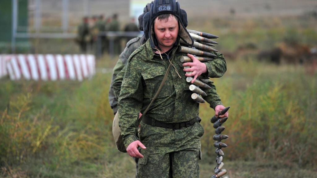 Des soldats à l'entraînement, dans la région de Rostov-sur-le-Don, en Russie, le 4 octobre 2022.