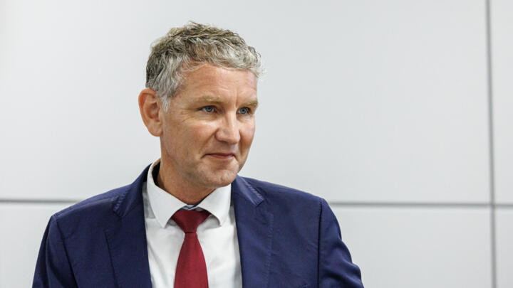 German far-right politician of the Alternative for Germany (AfD) Bjoern Hoecke arrives in the courtroom on the third day of his trial, in Halle an der Saale, eastern Germany on July 1, 2024. 