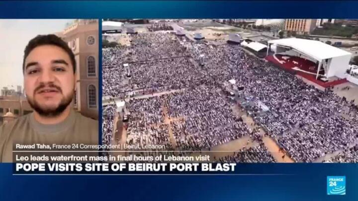 Pope Leo wraps up Lebanon visit with prayers at site of Beirut port blast