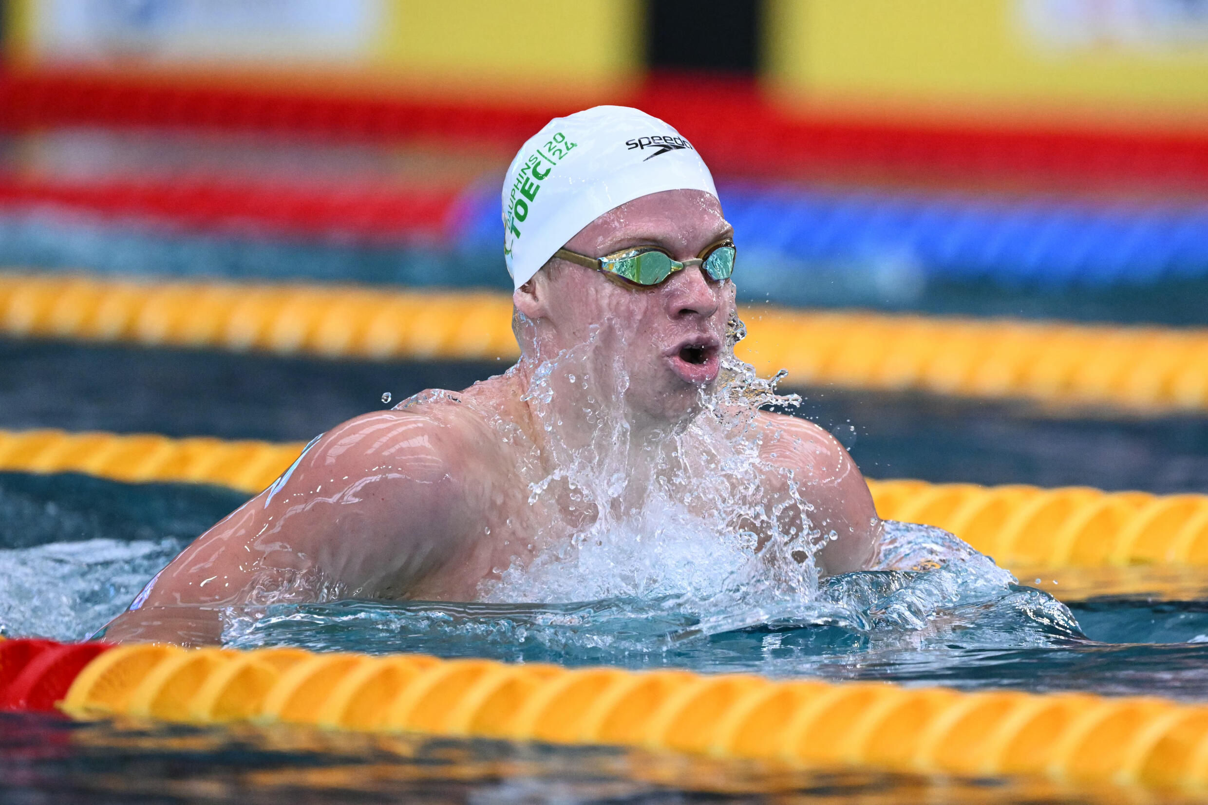 Léon Marchand engagé sur 400 m quatre nages lors des Championnat de France à Chartres, le 17 juin 2024