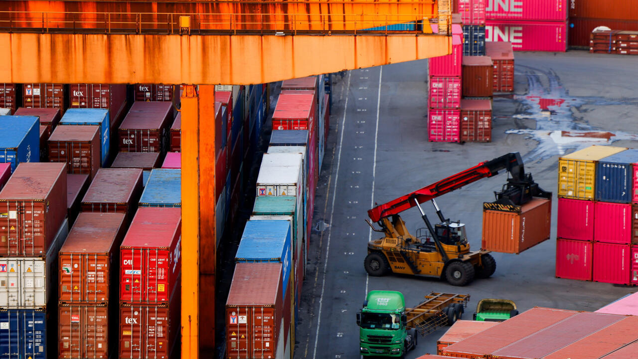 Contenedores en el puerto de Keelung, Taiwán, el 3 de abril de 2025.