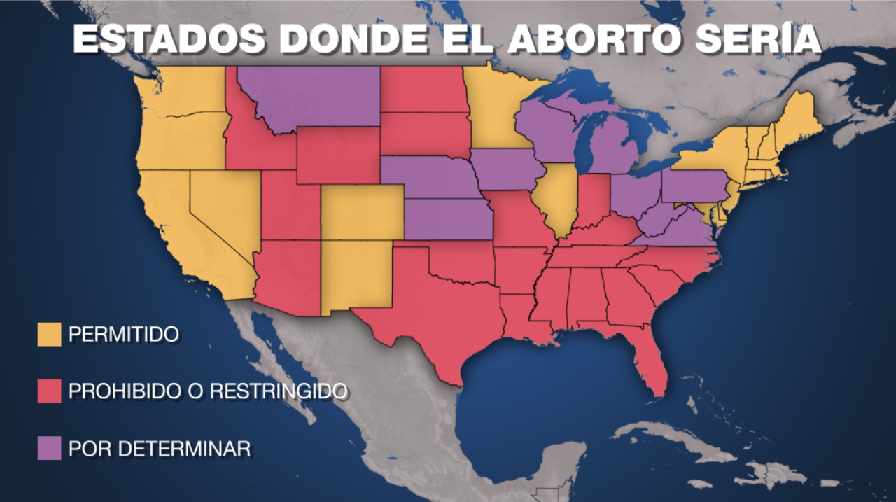 Mapa de la nueva legislación de los estados de EE. UU. sobre el aborto.