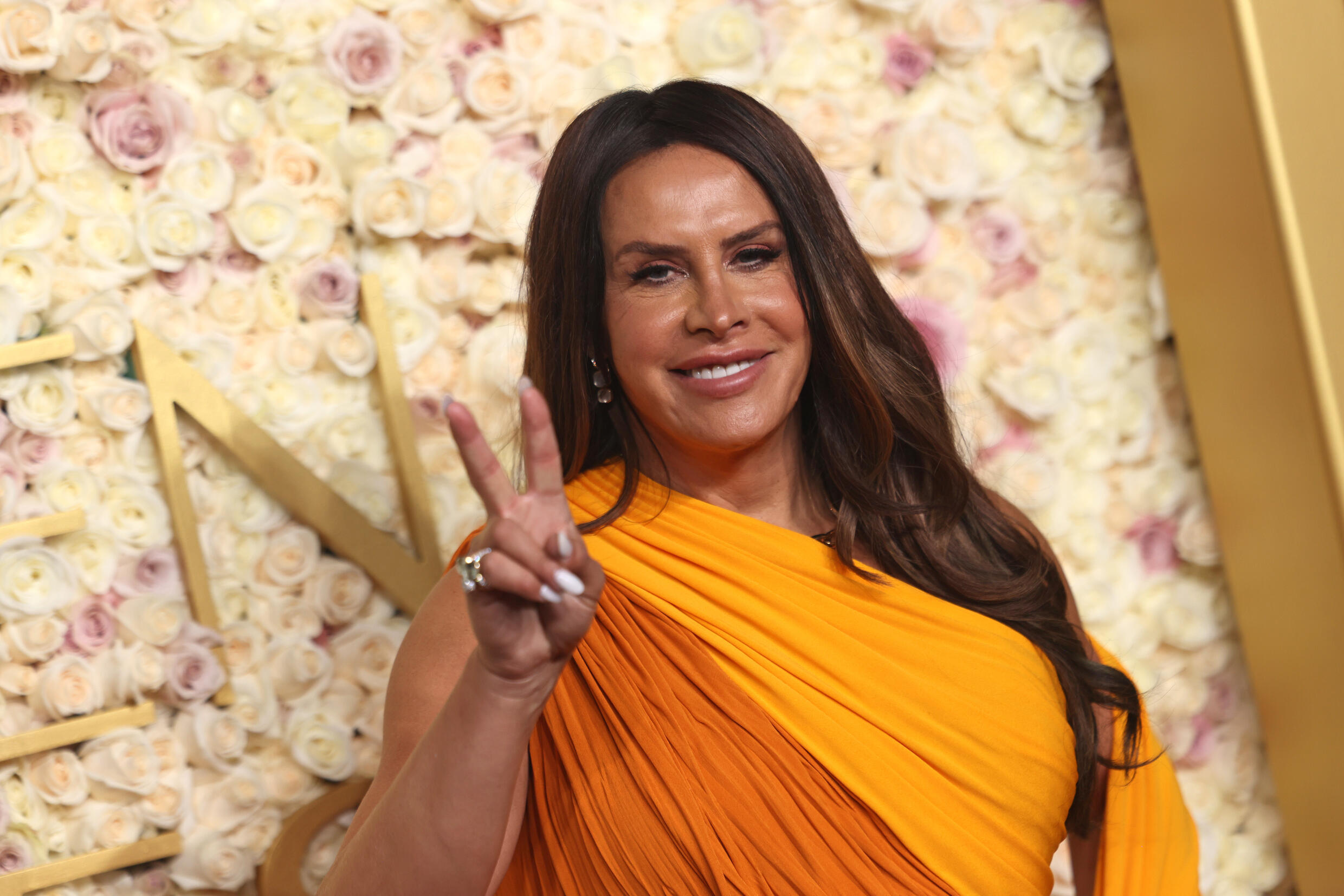 L'actrice Karla Sofia Gascon lors de la 82e édition des Golden Globes à Beverly Hills, Californie, le 5 janvier 2025.