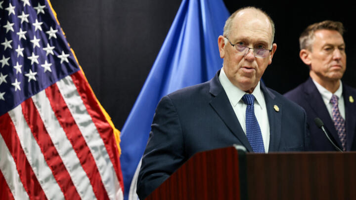 White House border czar Tom Homan gives a press conference in Minneapolis on January 29, 2026.