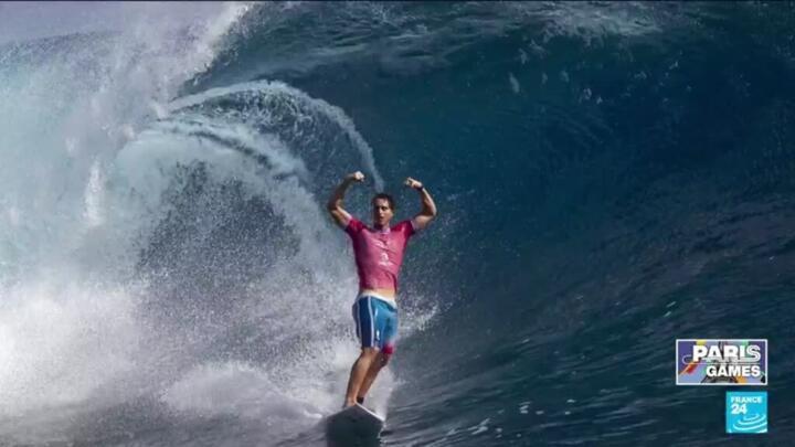 2024 Olympics: Kauli Vaast takes gold for France and Tahiti in men's surfing