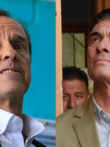 Combo de dos fotografías donde aparecen Jorge Quiroga (i) y Rodrigo Paz Pereira.