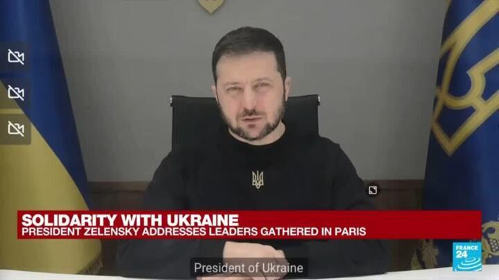 REPLAY: Ukraine's Zelensky addresses leaders gathered in Paris