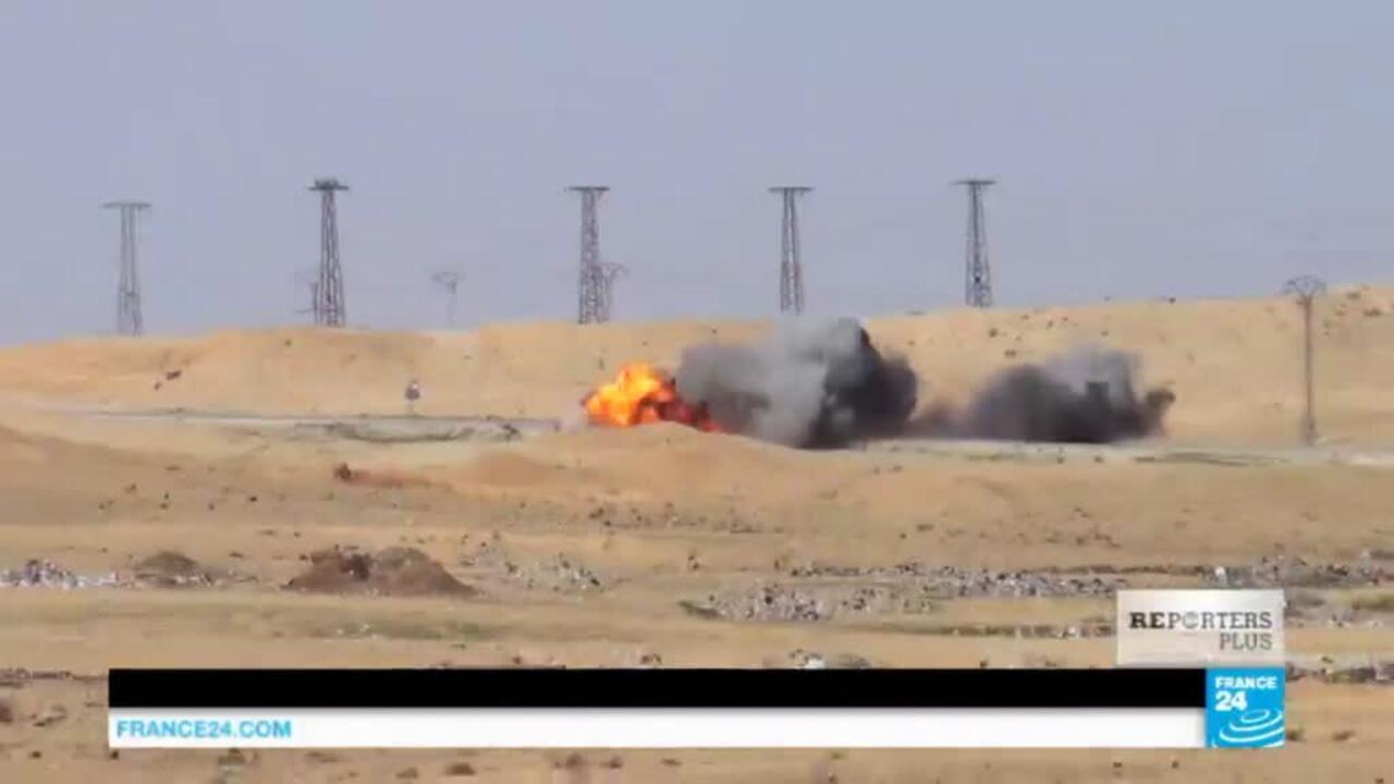 EXCLUSIVE - Syria: Kurdish forces destroy a suicide bomber's