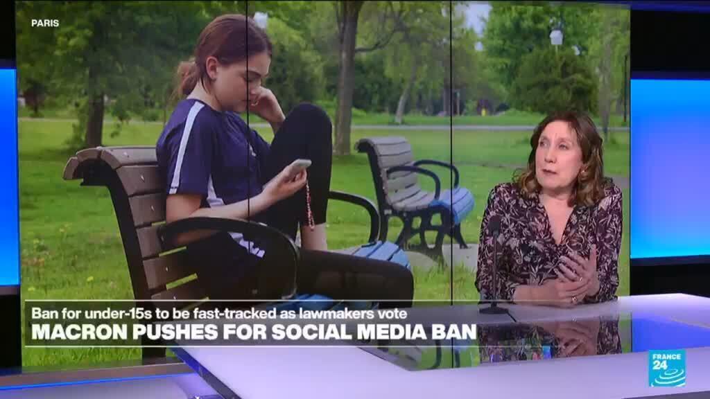 ماكرون يتعهد بتسريع حظر وسائل التواصل الاجتماعي على الأطفال دون سن 15 عامًا