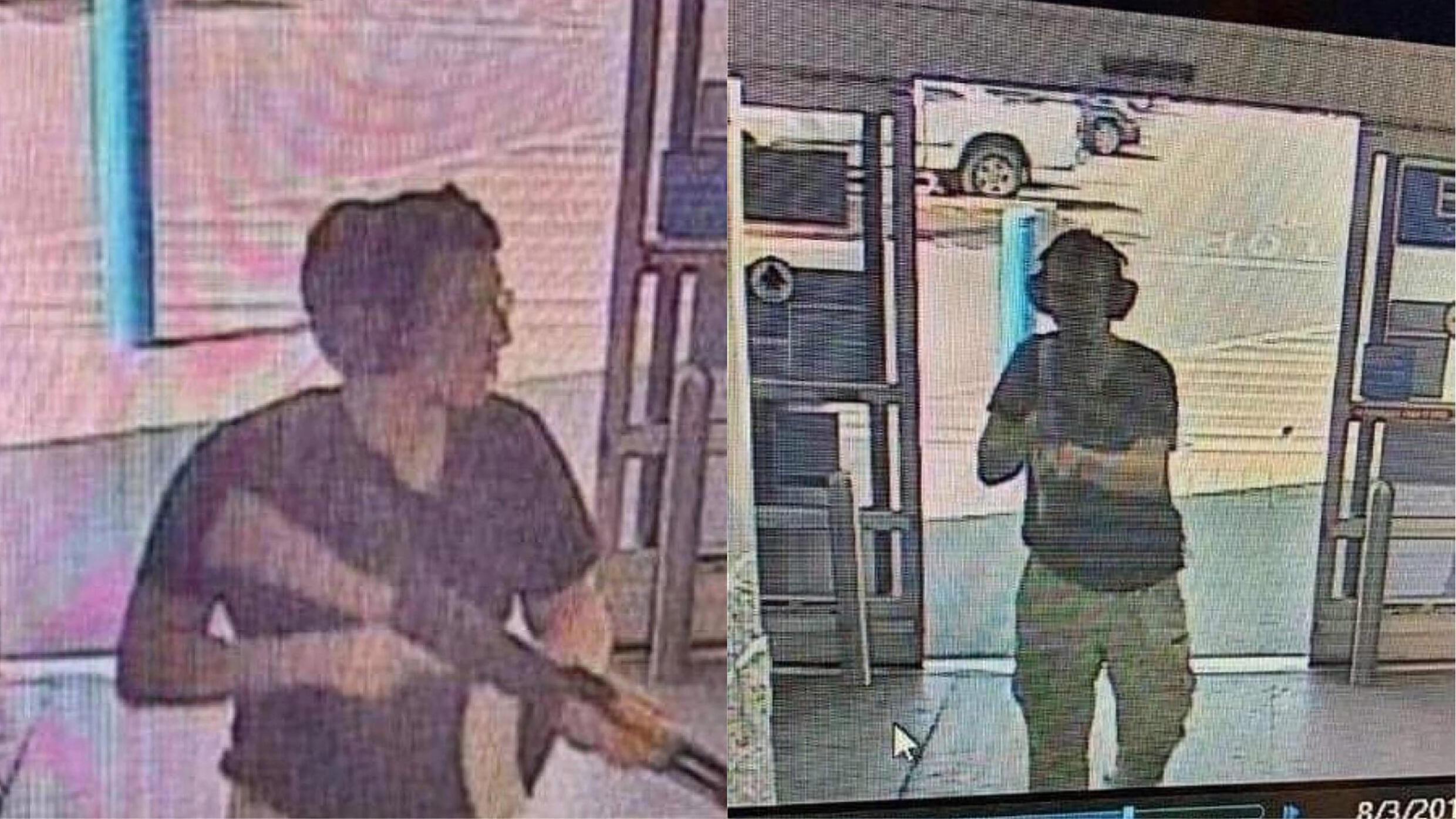 Imágenes de seguridad muestran a Patrick Crusius de 21 años ingresando a la tienda Cielo Vista Wallmart en El Paso, Texas, antes de abrir fuego indiscriminadamente contra los compradores, matando a 23 personas e hiriendo a otras 23.