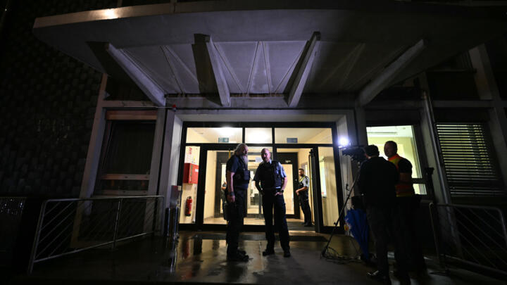 German police conduct an investigation late August 24, 2024 at a refugee accommodation in Solingen.