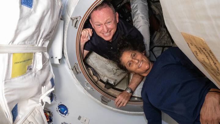 Butch Wilmore and Suni Williams aboard the International Space Station.