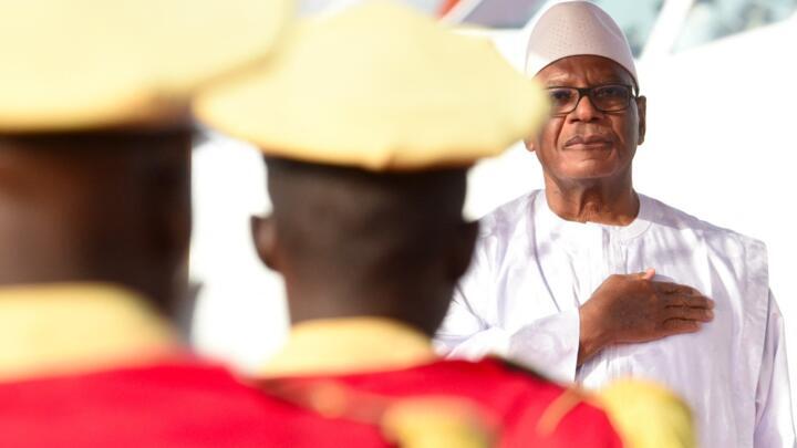 President Ibrahim Boubacar Keita at Ouagadougou airport in Ouagadougou, Burkina Faso, on March 1, 2019.