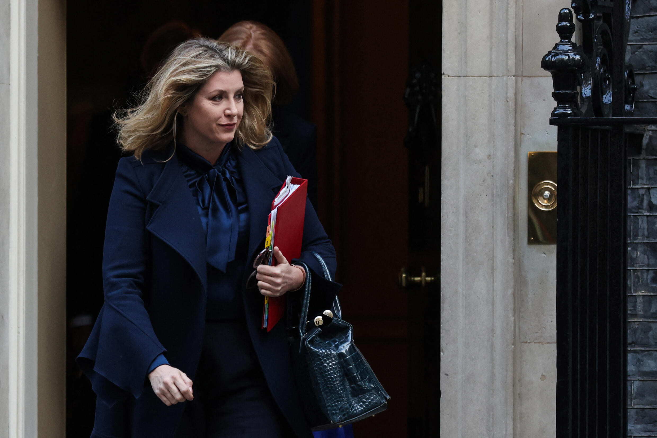 The current leader of the House of Commons, Penny Mordaunt, is another candidate for prime minister. Pictured, Mordaunt leaving 10 Downing Street, the home and workplace of the UK Prime Minister.
