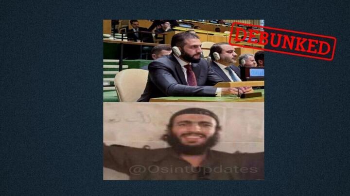 The man brandishing two severed heads in the video is not Syrian President Ahmed Al-Sharaa, despite what social media users say.