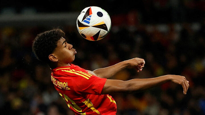 FILE PHOTO: Soccer Football - International Friendly - Spain v Brazil - Santiago Bernabeu, Madrid, Spain - March 26, 2024 Spain's Lamine Yamal in action REUTERS/Juan Medina/File Photo