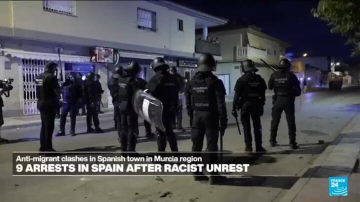 Nine arrests in Spain after anti-migrant unrest