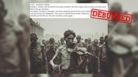 There was an orchestra in Auschwitz, but this image of a violinist that was posted online on July 3, 2025, was generated by AI.