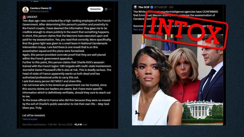 Une théorie du complot lunaire : le couple Macron aurait commandité l'assassinat de Candace Owens