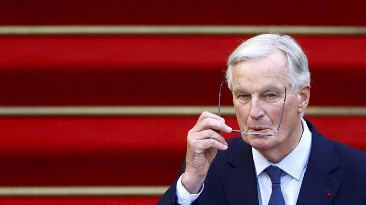 Le nouveau Premier ministre français Michel Barnier lors de la cérémonie de passation de pouvoir, le jeudi 5 septembre 2024 à Paris.