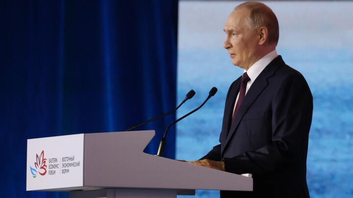 Russian President Vladimir Putin addresses the Eastern Economic Forum in Vladivostok on September 5, 2025.