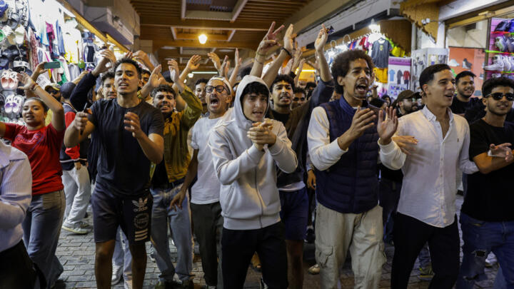 Protesters gather at a market area in Rabat, Morocco on September 29, 2025.