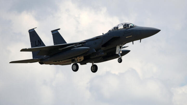 File photo: A US Air Force F-15E Eagle fighter jet shown on June 15, 2020. 