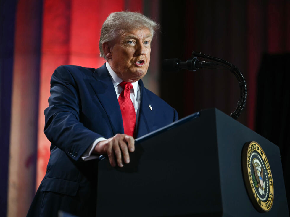 Le président américain Donald Trump lors du sommet sur l'IA "Winning the AI Race" à Washington, le 23 juillet 2025