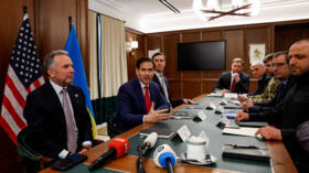 US Secretary of State Marco Rubio (second from left) attends an earlier round of talks with Ukrainian negotiators in Florida on November 30, 2025.