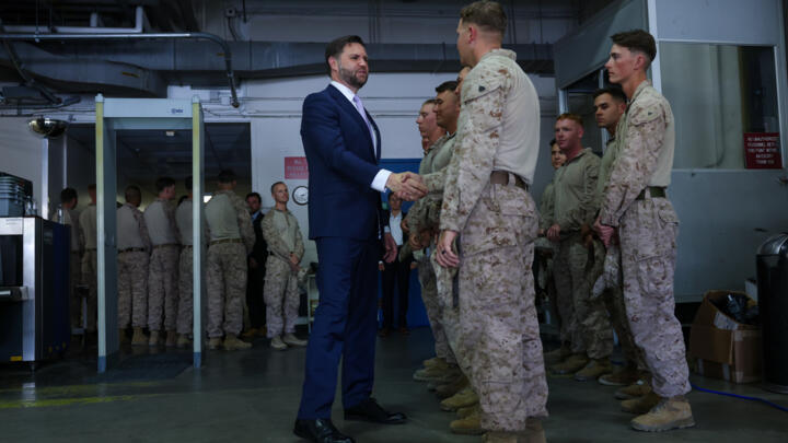 US Vice President JD Vance met with Marines who have been deployed to Los Angeles