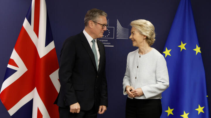 In this file photo, Britain's Prime Minister Keir Starmer meets European Commission President Ursula von der Leyen in Brussels, on October 2, 2024.