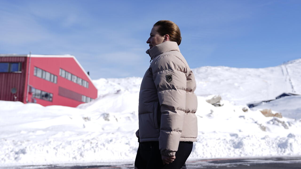La primera ministra danesa, Mette Frederiksen, el 2 de abril de 2025 en Nuuk, Groenlandia (Dinamarca)