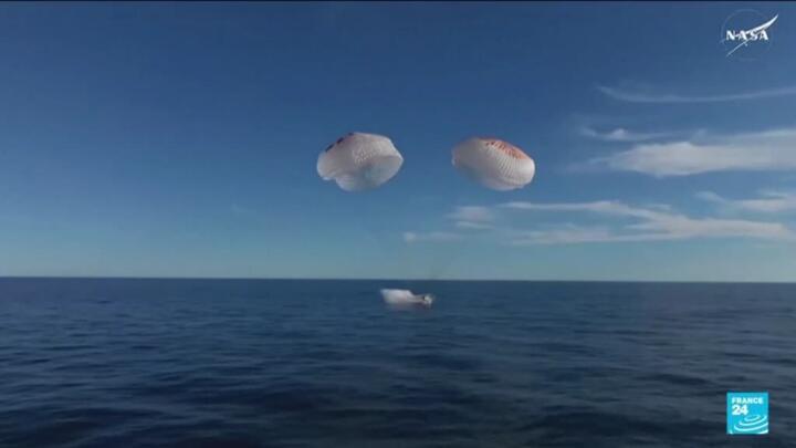 NASA astronauts return to Earth on SpaceX capsule after 9-month space marathon