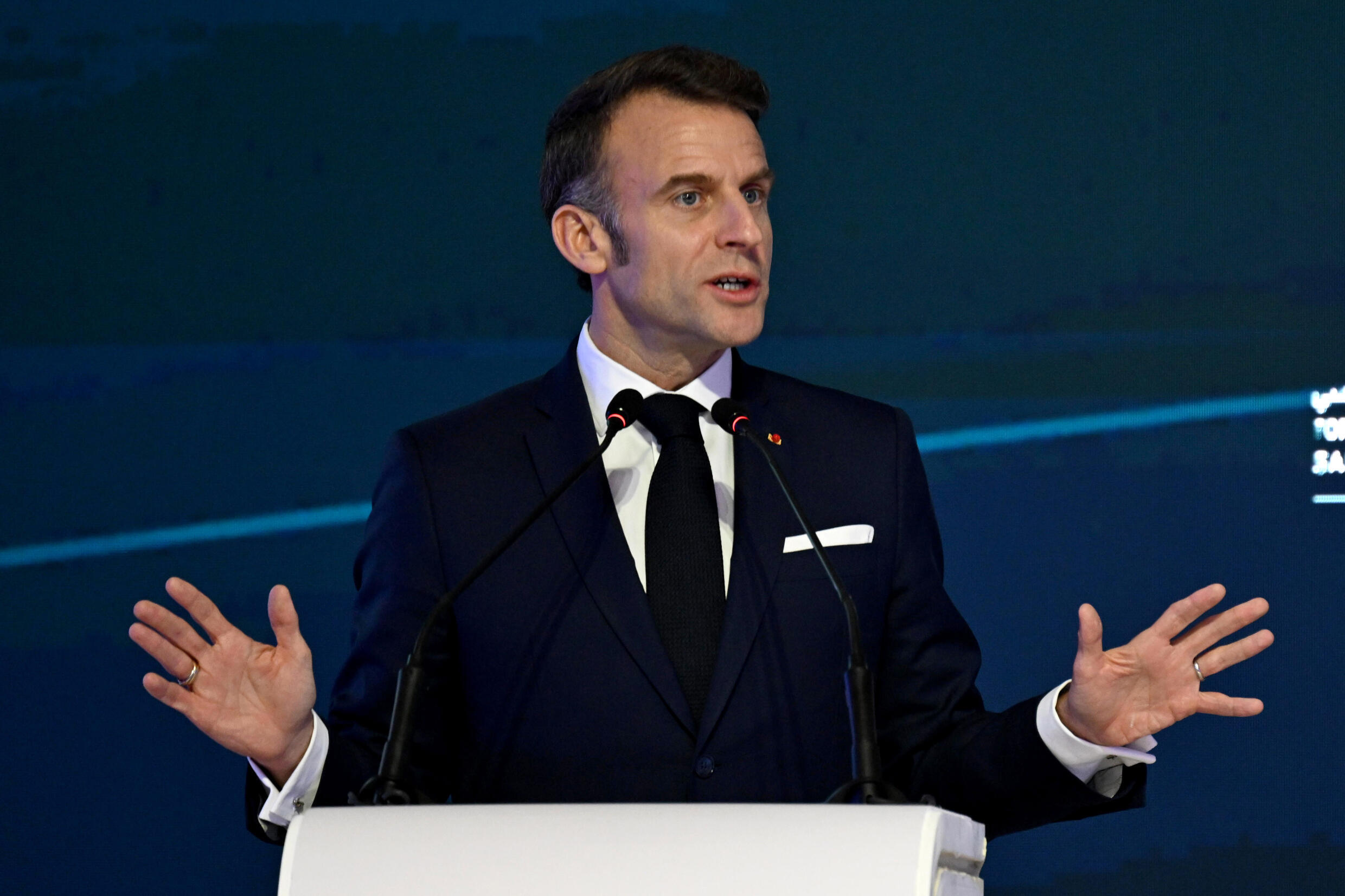 Emmanuel Macron à Riyad, en Arabie saoudite, le 3 décembre 2024.