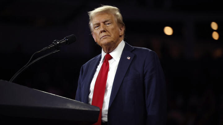 Republican presidential nominee, former U.S. President Donald Trump delivers remarks at a campaign rally at the Santander Arena on October 09, 2024 in Reading, Pennsylvania.