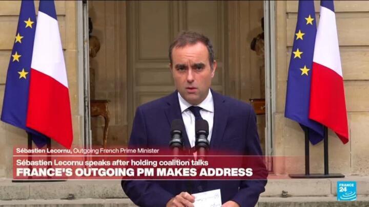 France: Outgoing Prime Minister Lecornu makes address after holding coalition talks