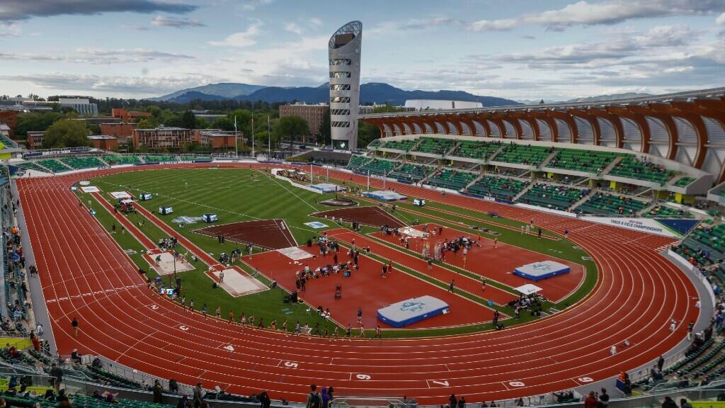 El Hayward Field, la imponente pista de la Universidad de Oregon, recibe este Mundial de Atletismo de 2022. Eugene, Oregon, Estados Unidos, 9 de junio de 2021.