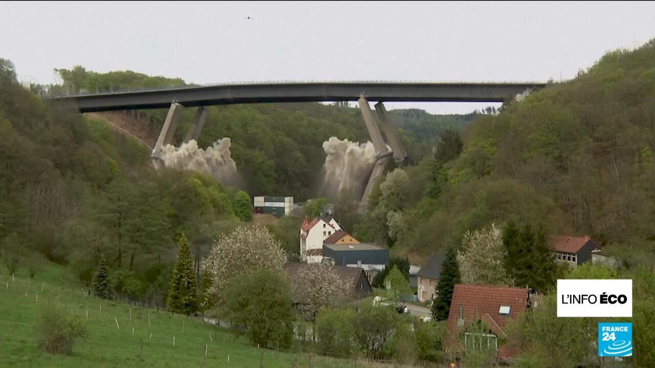 Le pont autoroutier de Lüdenscheid détruit après avoir été insuffisamment entretenu pendant des années.