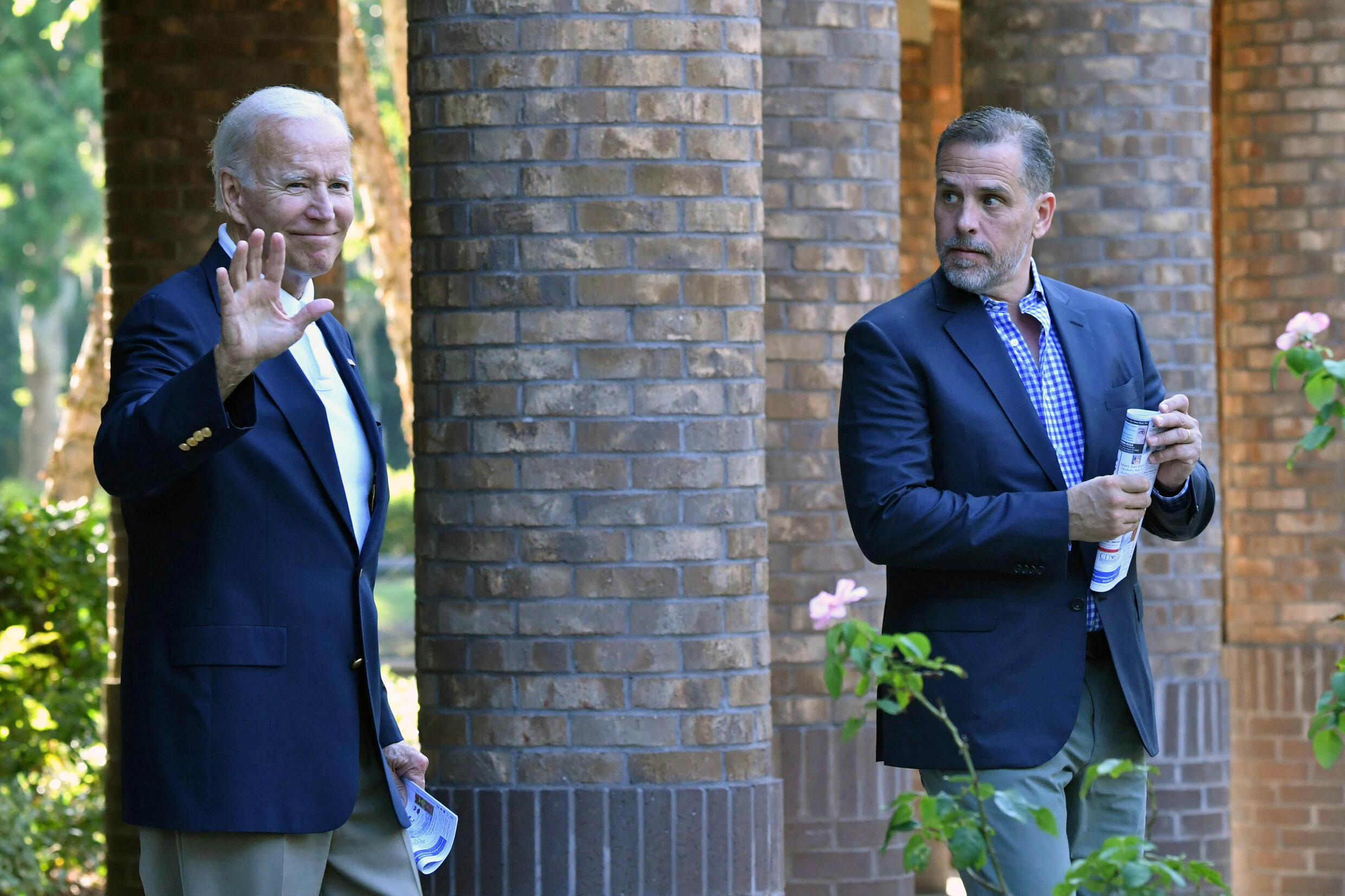 Joe Biden avec son fils Hunter en Caroline du Sud, le 13 avril 2022