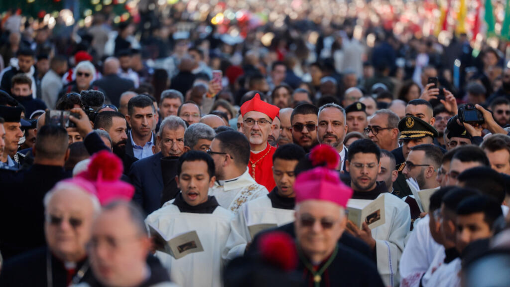 De kerstvakantie keert langzaam terug naar de heilige stad Bethlehem op de Westelijke Jordaanoever