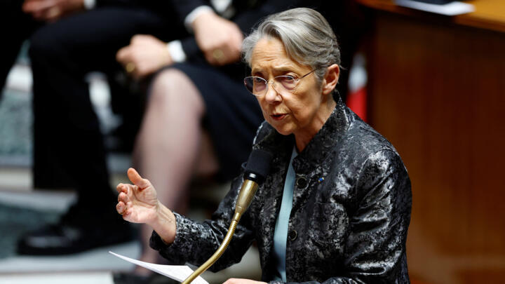 French Prime Minister Élisabeth Borne speaks during the questions to the government session at the National Assembly in Paris on April 11, 2023.
