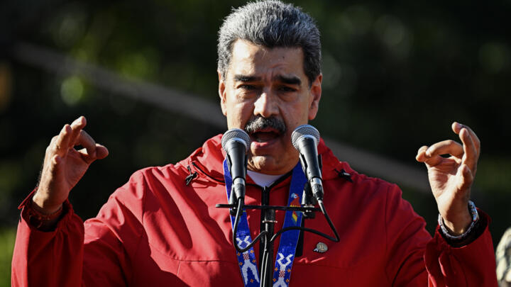 Venezuelan President Nicolas Maduro during the "Day of Indigenous Resistance" in Caracas, October 12, 2025