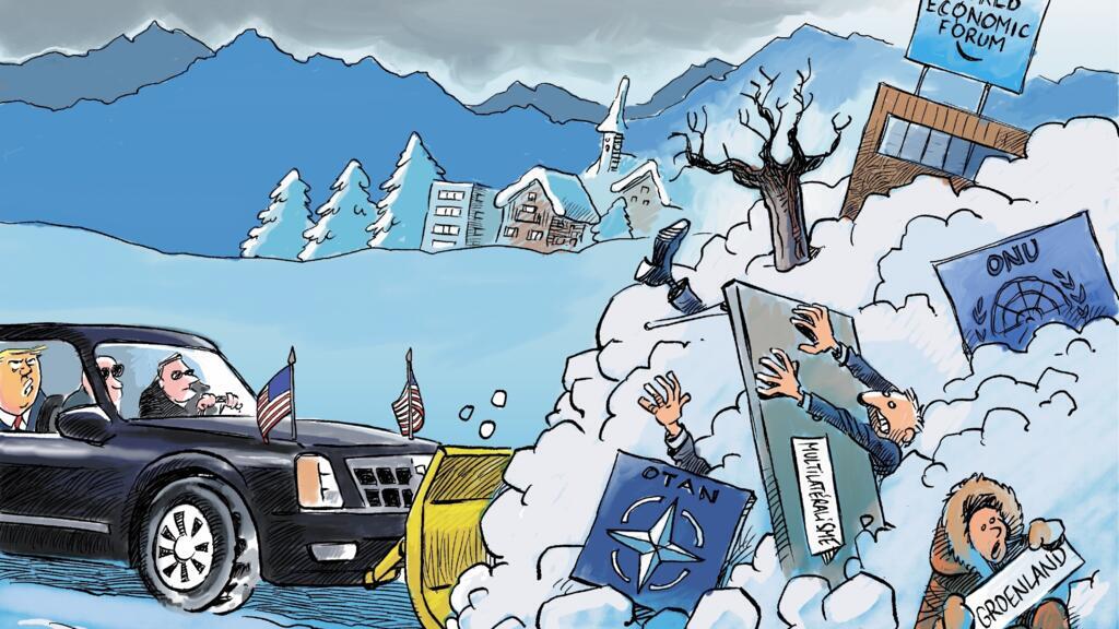 L'actu en dessin : à Davos, un face-à-face tendu entre Trump et les Européens