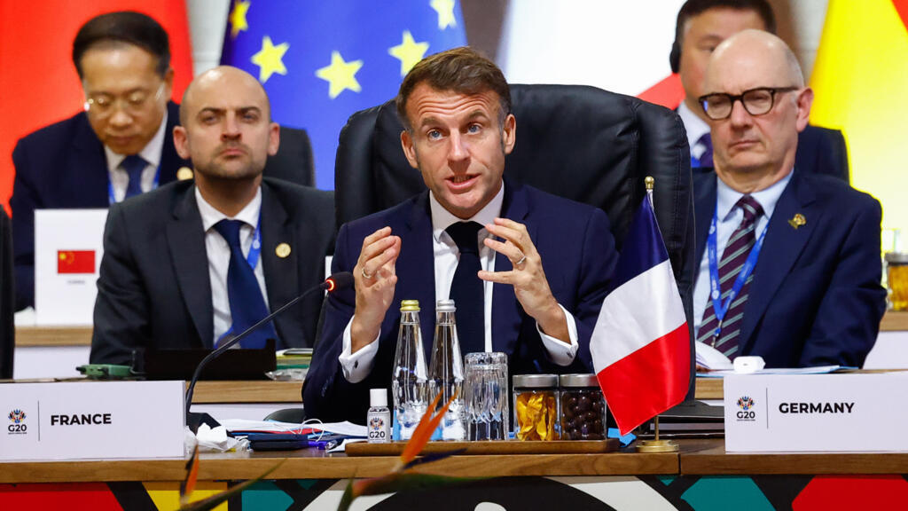 G20 'at risk' if it cannot respond to global crises, Macron says as summit opens