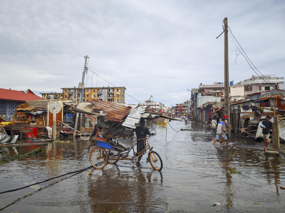 The cyclone lashed Madagascar with winds reaching 250 kilometres per hour