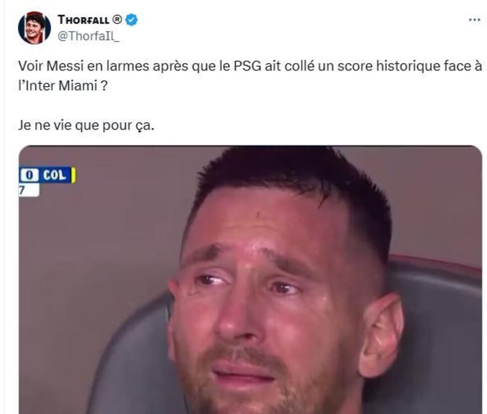 Un supporter du PSG espère que son équipe battra largement l'Inter Miami de Messi, le 29 juin en huitièmes de finale du Mondial des clubs.